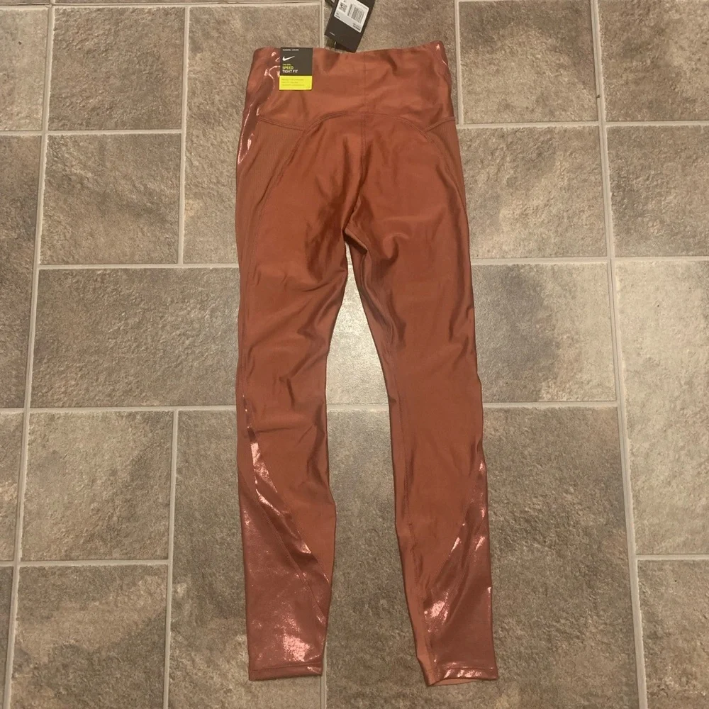 Nike Icon Clash Speed Tight Leggings Pant CU3337-652 Blush Pink - Picture 6 of 7